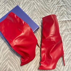 Liliana Striking Scarlet Heeled Boots